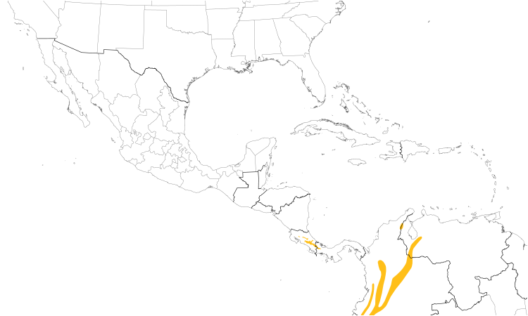 Range Map (Central): Barred Becard