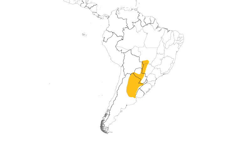 Range Map (South): Yellow-billed Cardinal
