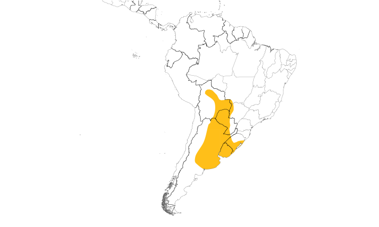 Range Map (South): Red-crested Cardinal