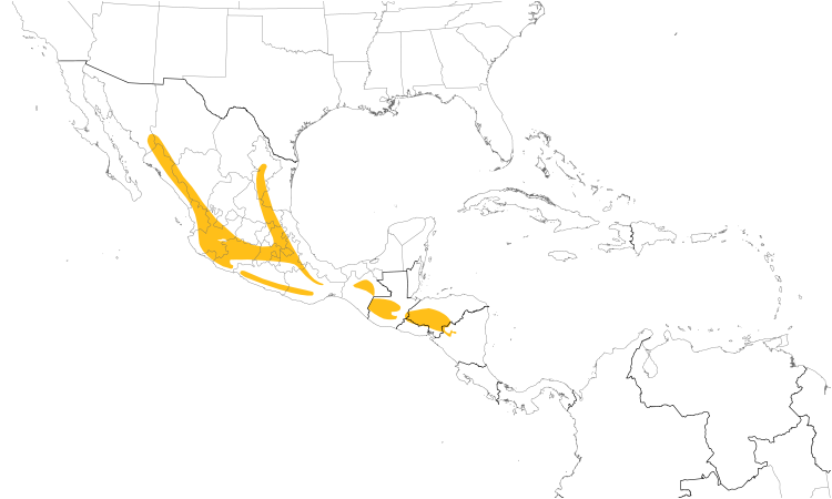 Range Map (Central): Crescent-chested Warbler