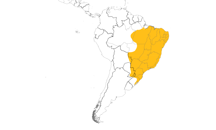 Range Map (South): Rusty-margined Guan