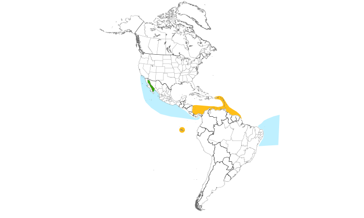Range Map (Americas): Red-billed Tropicbird