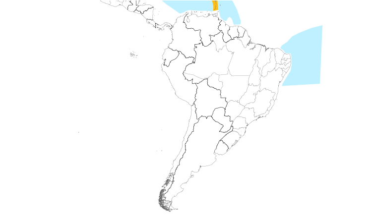 Range Map (South): White-tailed Tropicbird