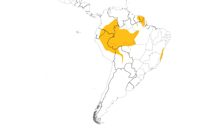 Range Map (South): Great-billed Hermit