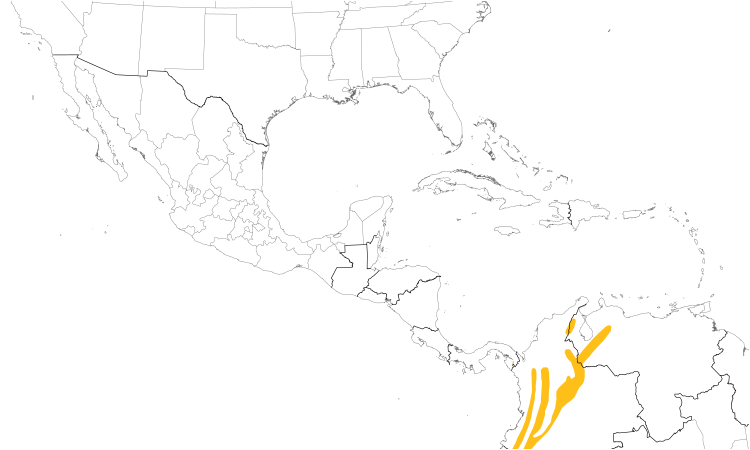 Range Map (Central): Golden-headed Quetzal