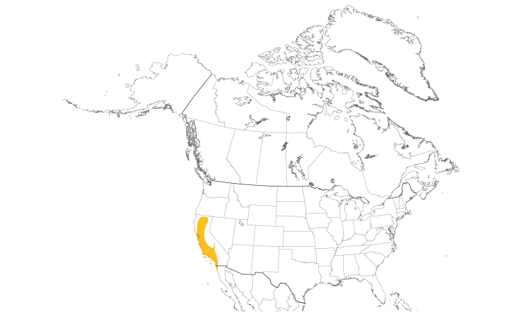 Range Map (North): Nuttall's Woodpecker