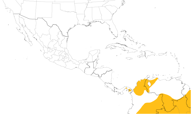 Range Map (Central): Golden-green Woodpecker
