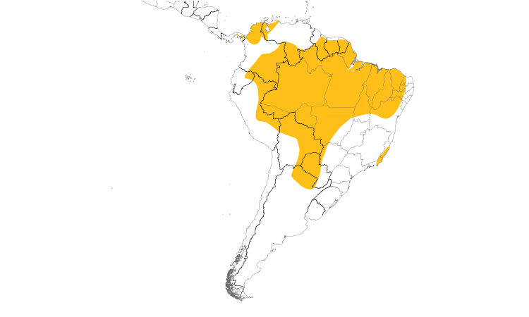 Range Map (South): Golden-green Woodpecker