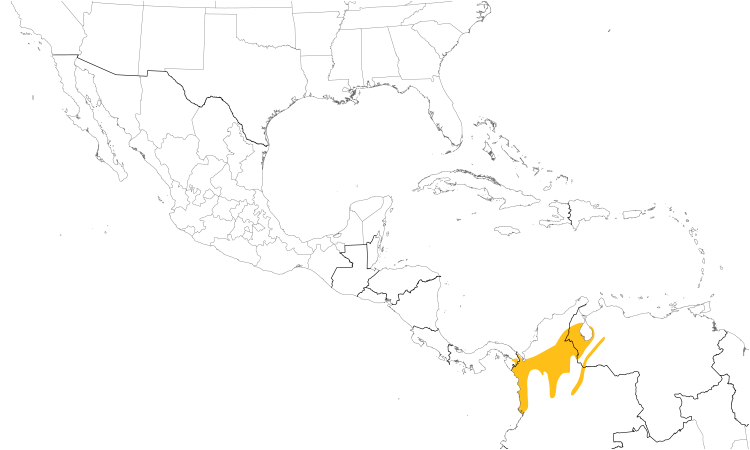 Range Map (Central): Saffron-headed Parrot