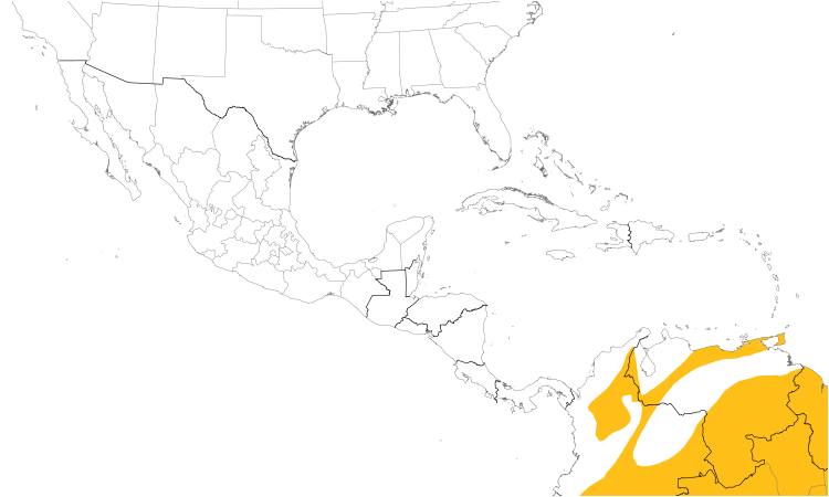 Range Map (Central): Wing-barred Piprites