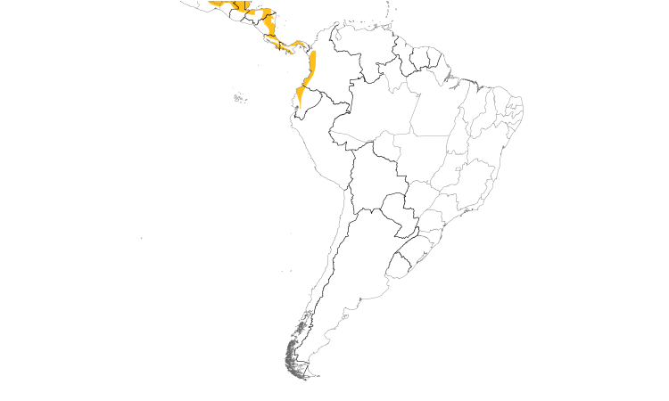 Range Map (South): Red-capped Manakin
