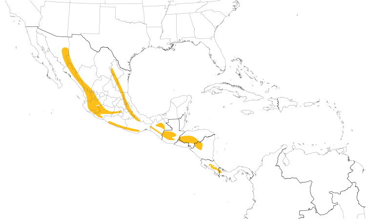 Range Map (Central): Flame-colored Tanager