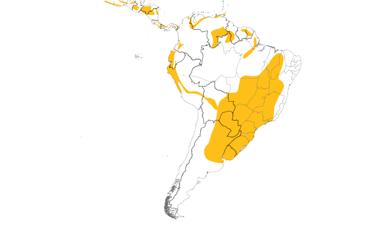 Range Map (South): Hepatic Tanager