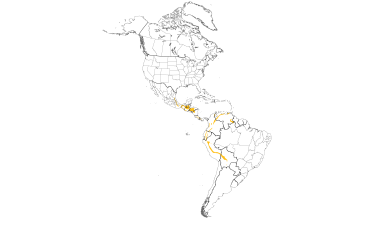 Range Map (Americas): White-winged Tanager