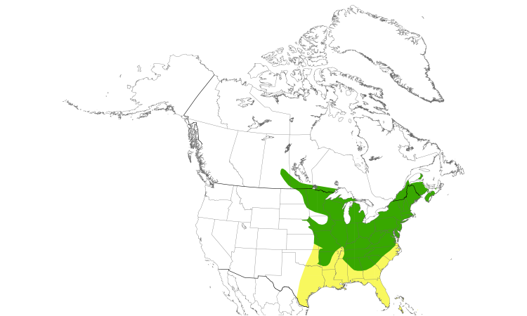 Range Map (North): Scarlet Tanager