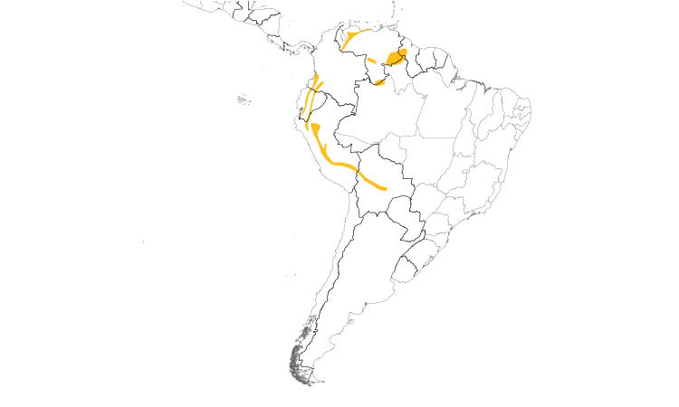 Range Map (South): Pale-eyed Thrush