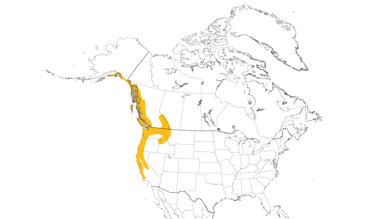 Range Map (North): Chestnut-backed Chickadee
