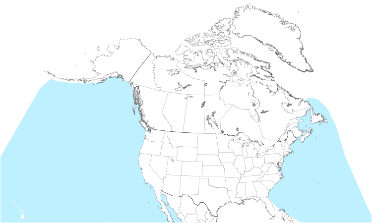 Range Map (North): Sooty Shearwater