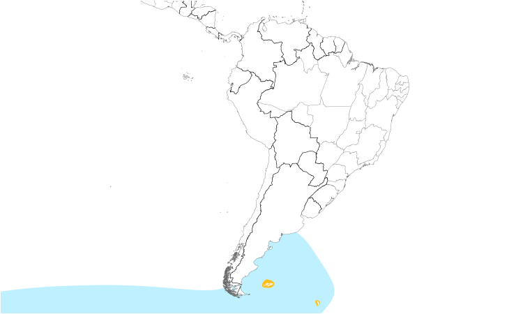 Range Map (South): Gentoo Penguin