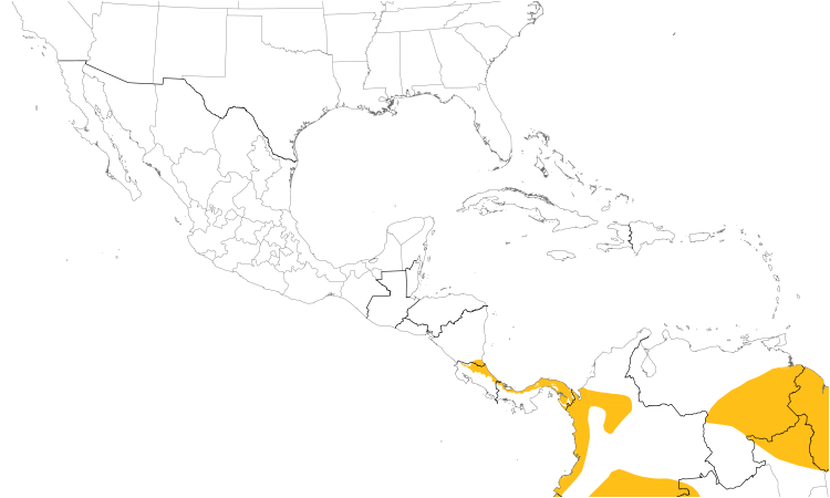 Range Map (Central): Purple-throated Fruitcrow