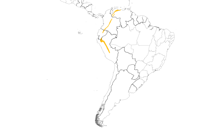 Range Map (South): Black-mandibled Toucan