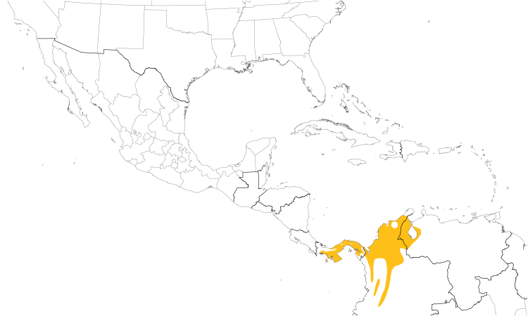 Range Map (Central): Crimson-backed Tanager