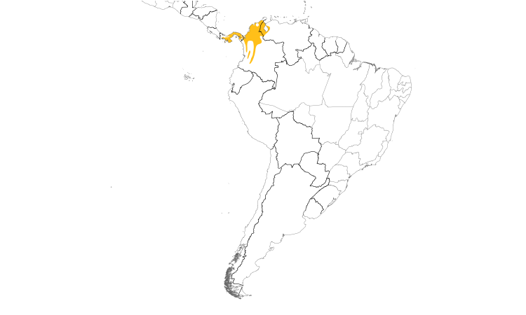 Range Map (South): Crimson-backed Tanager