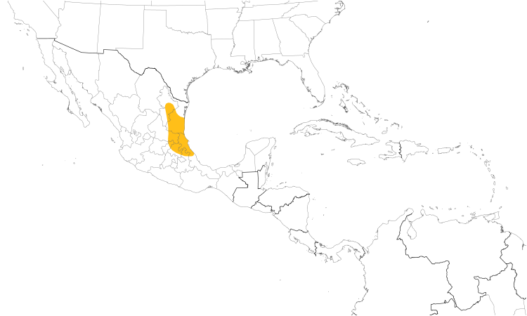 Range Map (Central): Crimson-collared Grosbeak