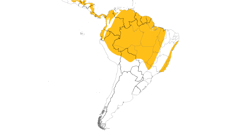 Range Map (South): Buff-throated Saltator