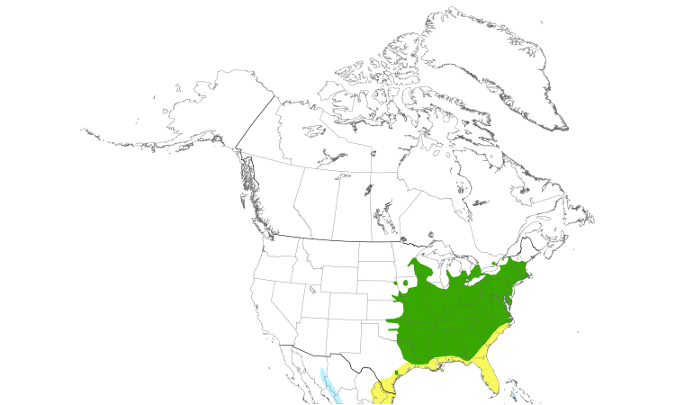 Range Map (North): Louisiana Waterthrush