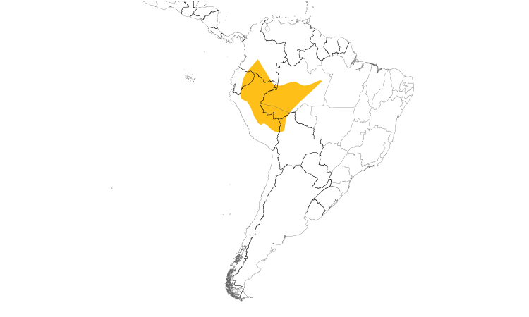Range Map (South): Golden-collared Toucanet