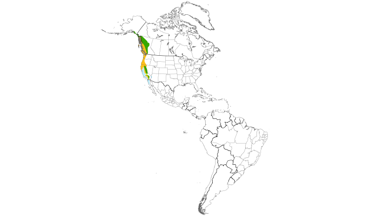 Range Map (Americas): Red-breasted Sapsucker