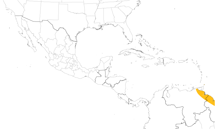 Range Map (Central): Wing-barred Seedeater