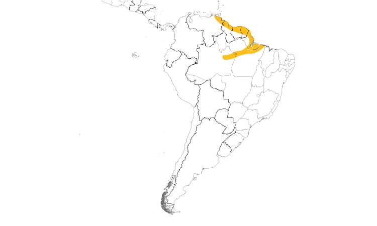 Range Map (South): Wing-barred Seedeater