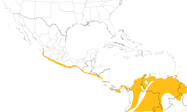 Range Map (Central): Ruddy-breasted Seedeater