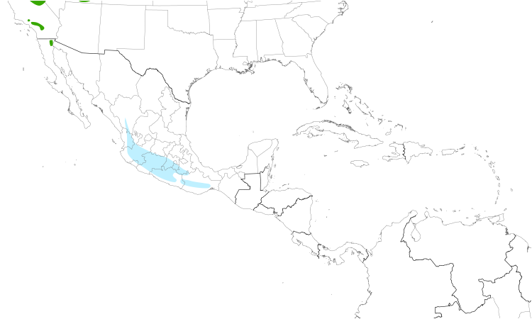 Range Map (Central): Calliope Hummingbird