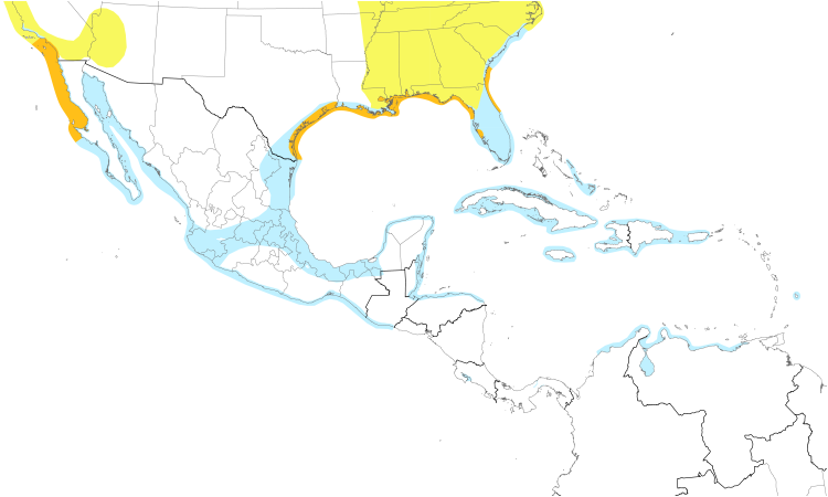 Range Map (Central): Caspian Tern