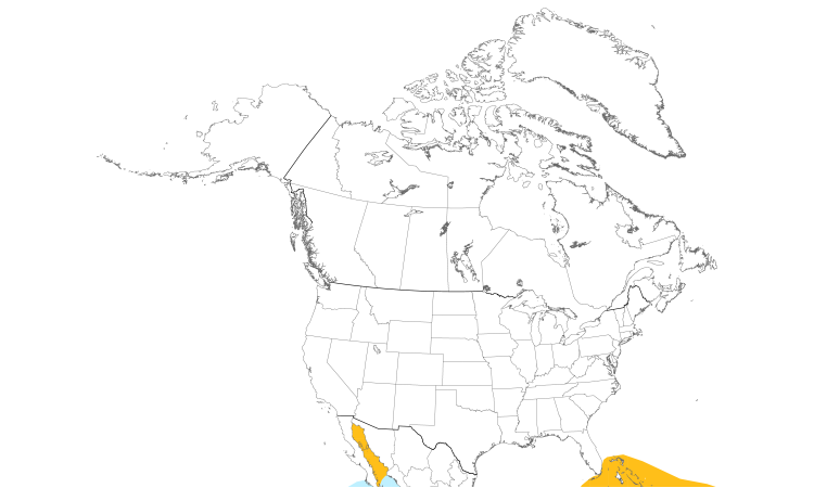 Range Map (North): Brown Booby
