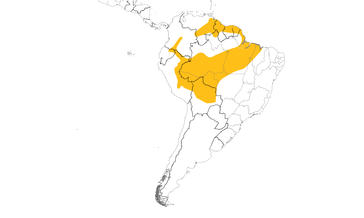 Range Map (South): Plain-crowned Spinetail