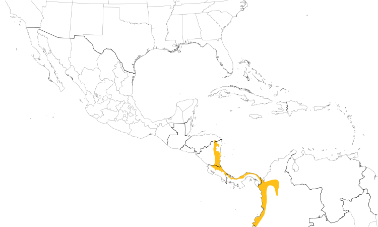 Range Map (Central): Tawny-crested Tanager