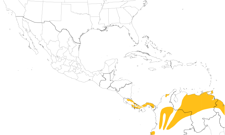 Range Map (Central): White-lined Tanager