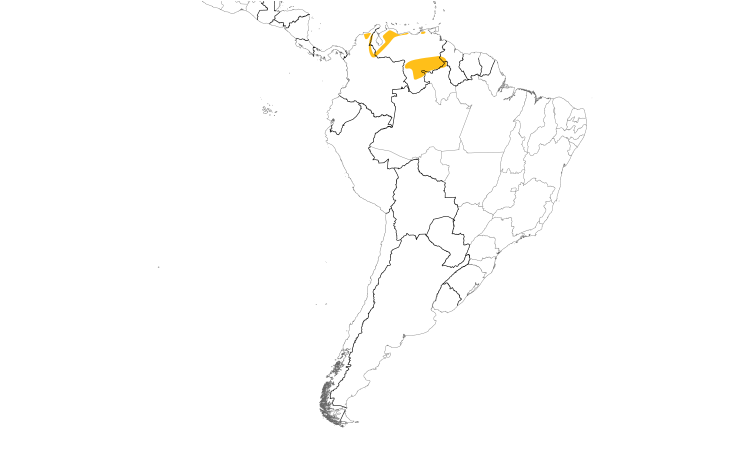 Range Map (South): Black-headed Tanager