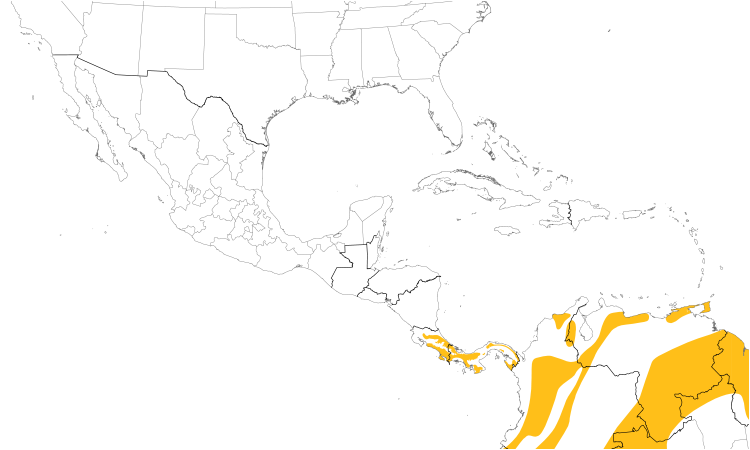 Range Map (Central): Bay-headed Tanager