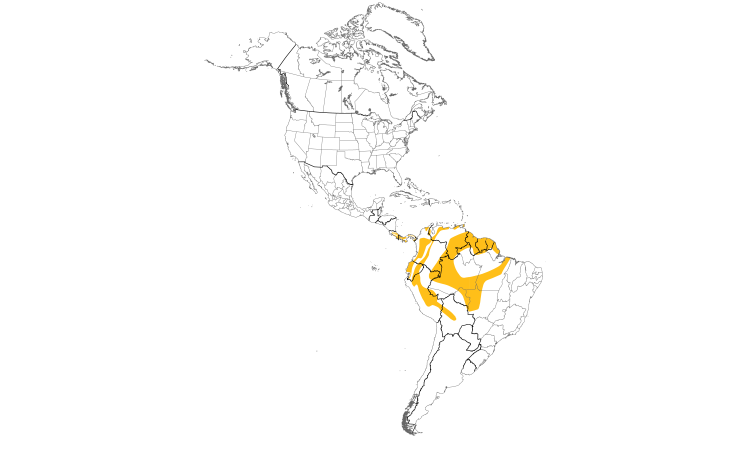 Range Map (Americas): Bay-headed Tanager