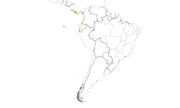 Range Map (South): Silver-throated Tanager