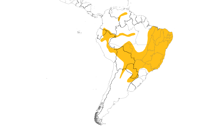 Range Map (South): Orange-headed Tanager