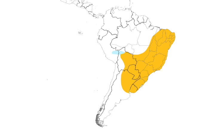 Range Map (South): Sayaca Tanager