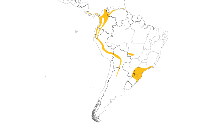 Range Map (South): Fasciated Tiger-Heron