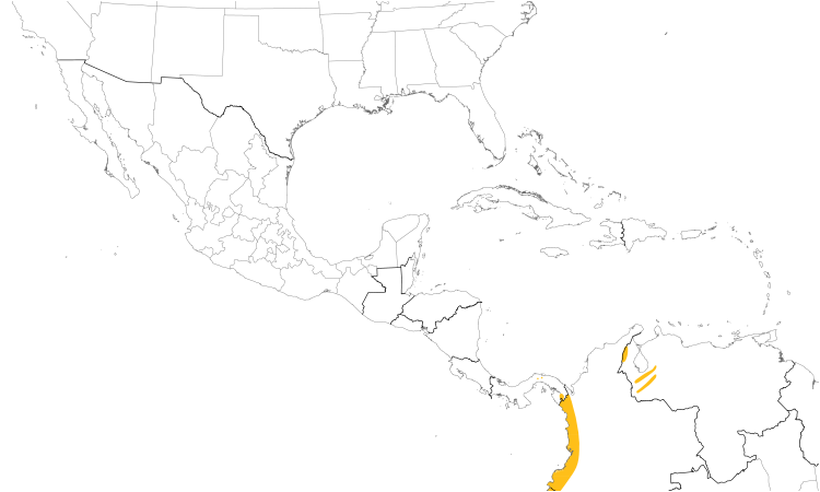 Range Map (Central): Blue-fronted Parrotlet