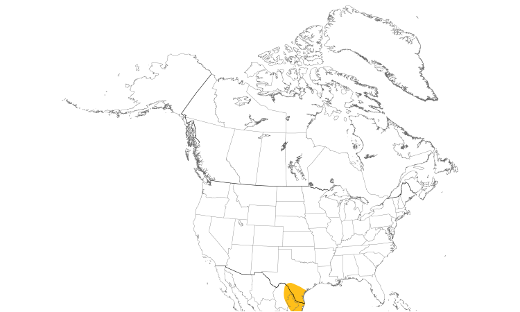 Range Map (North): Long-billed Thrasher